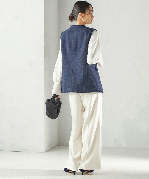 SHIPS / シップス ベスト | 《予約》ランダム ラメ ノーカラー ボックス ジレ（セレモニー対応可） | 詳細24