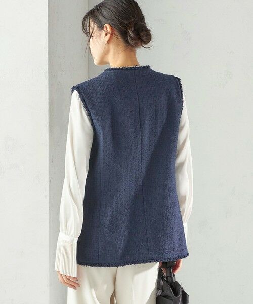 SHIPS / シップス ベスト | 《予約》ランダム ラメ ノーカラー ボックス ジレ（セレモニー対応可） | 詳細29