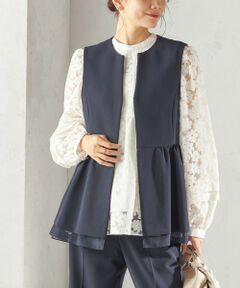 SHIPS / シップス ベスト | 《予約》ダブル クロス レイヤード ペプラム ジレ（セレモニー対応可）