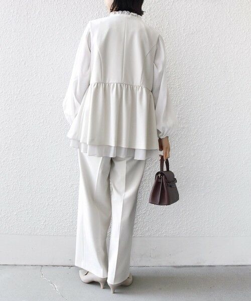 SHIPS / シップス ベスト | ダブル クロス レイヤード ペプラム ジレ（セレモニー対応可） | 詳細10