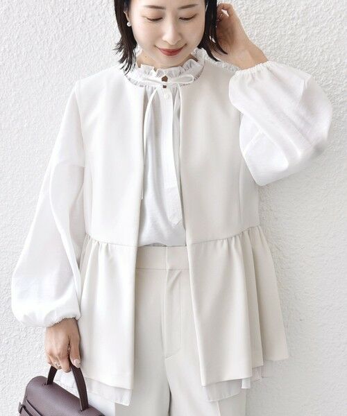 SHIPS / シップス ベスト | ダブル クロス レイヤード ペプラム ジレ（セレモニー対応可） | 詳細12