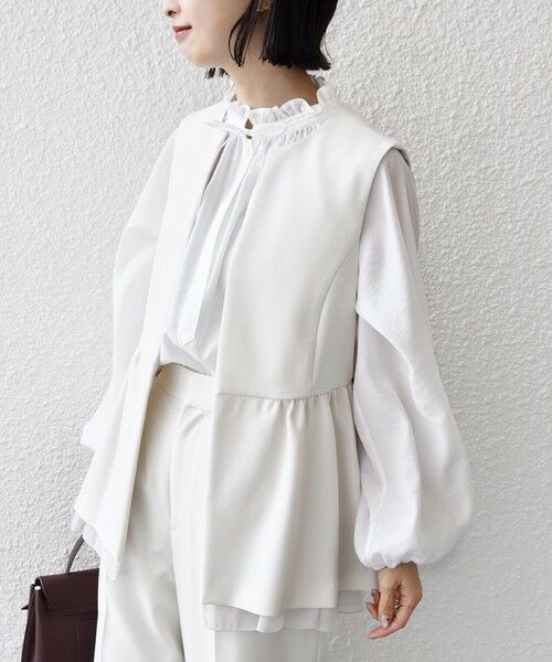 SHIPS / シップス ベスト | ダブル クロス レイヤード ペプラム ジレ（セレモニー対応可） | 詳細13