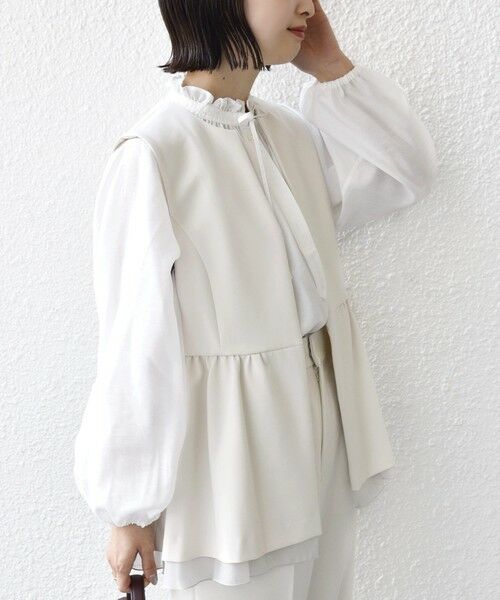 SHIPS / シップス ベスト | ダブル クロス レイヤード ペプラム ジレ（セレモニー対応可） | 詳細15