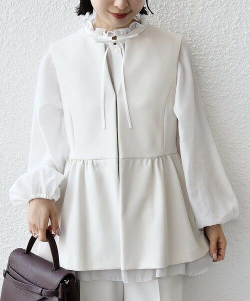 SHIPS / シップス ベスト | ダブル クロス レイヤード ペプラム ジレ（セレモニー対応可） | 詳細18