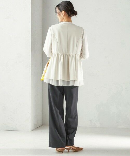 SHIPS / シップス ベスト | 《予約》ダブル クロス レイヤード ペプラム ジレ（セレモニー対応可） | 詳細3