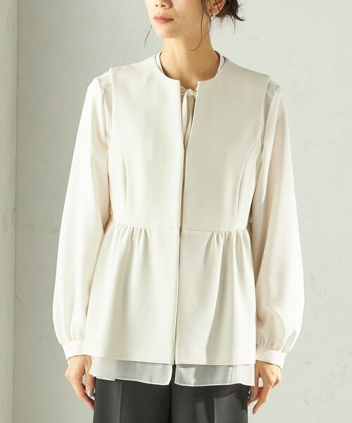 SHIPS / シップス ベスト | 《予約》ダブル クロス レイヤード ペプラム ジレ（セレモニー対応可） | 詳細18