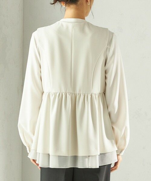 SHIPS / シップス ベスト | 《予約》ダブル クロス レイヤード ペプラム ジレ（セレモニー対応可） | 詳細20