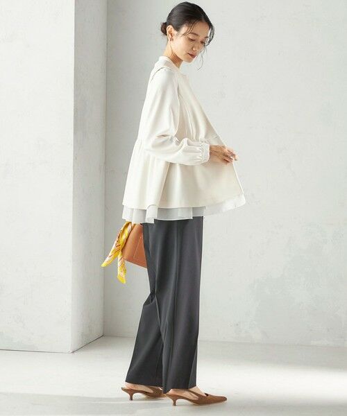 SHIPS / シップス ベスト | 《予約》ダブル クロス レイヤード ペプラム ジレ（セレモニー対応可） | 詳細4