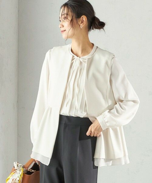 SHIPS / シップス ベスト | 《予約》ダブル クロス レイヤード ペプラム ジレ（セレモニー対応可） | 詳細5