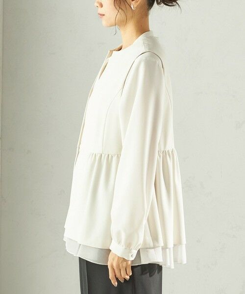 SHIPS / シップス ベスト | ダブル クロス レイヤード ペプラム ジレ（セレモニー対応可） | 詳細29