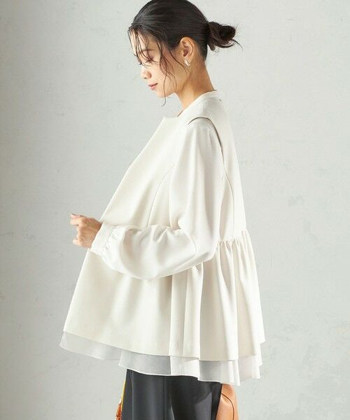 SHIPS / シップス ベスト | 《予約》ダブル クロス レイヤード ペプラム ジレ（セレモニー対応可） | 詳細6