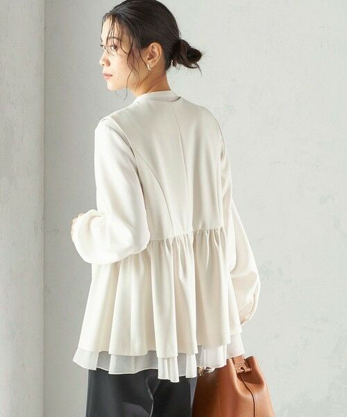 SHIPS / シップス ベスト | 《予約》ダブル クロス レイヤード ペプラム ジレ（セレモニー対応可） | 詳細7