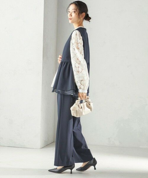 SHIPS / シップス ベスト | 《予約》ダブル クロス レイヤード ペプラム ジレ（セレモニー対応可） | 詳細23