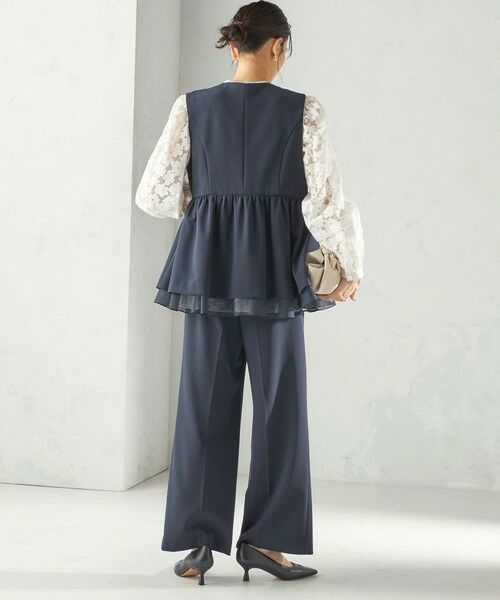 SHIPS / シップス ベスト | 《予約》ダブル クロス レイヤード ペプラム ジレ（セレモニー対応可） | 詳細24