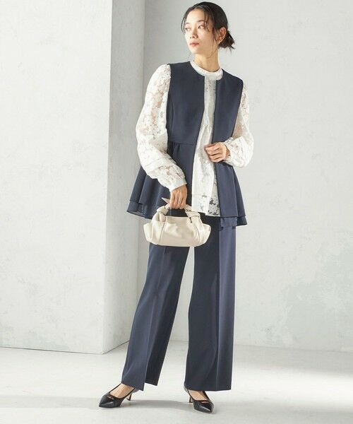 SHIPS / シップス ベスト | 《予約》ダブル クロス レイヤード ペプラム ジレ（セレモニー対応可） | 詳細25