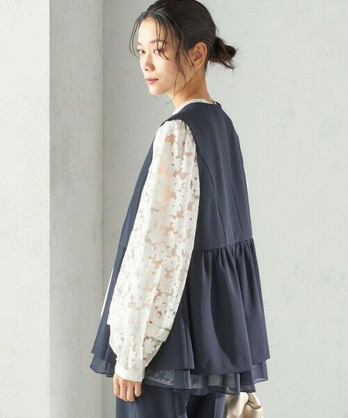 SHIPS / シップス ベスト | 《予約》ダブル クロス レイヤード ペプラム ジレ（セレモニー対応可） | 詳細27