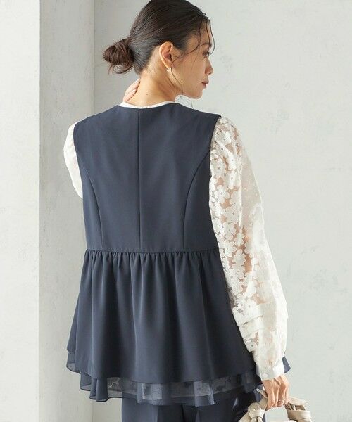 SHIPS / シップス ベスト | 《予約》ダブル クロス レイヤード ペプラム ジレ（セレモニー対応可） | 詳細28