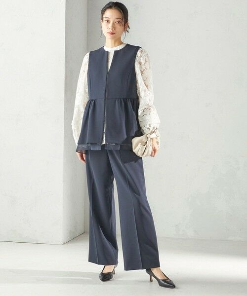 SHIPS / シップス ベスト | 《予約》ダブル クロス レイヤード ペプラム ジレ（セレモニー対応可） | 詳細29