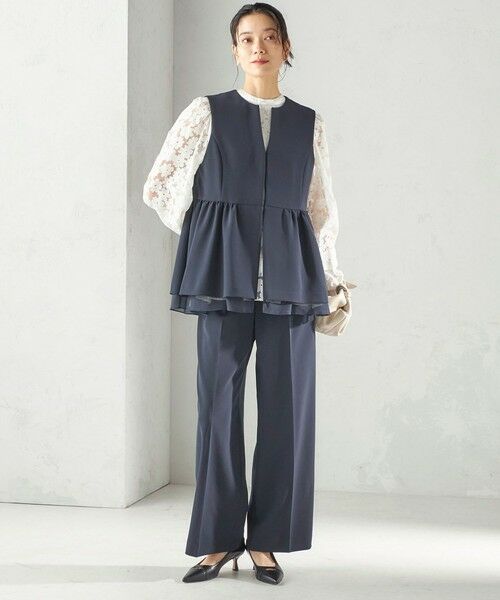 SHIPS / シップス ベスト | 《予約》ダブル クロス レイヤード ペプラム ジレ（セレモニー対応可） | 詳細30