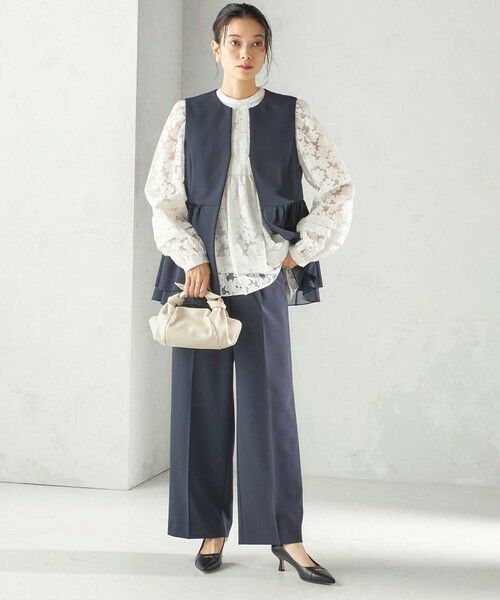 SHIPS / シップス ベスト | 《予約》ダブル クロス レイヤード ペプラム ジレ（セレモニー対応可） | 詳細22