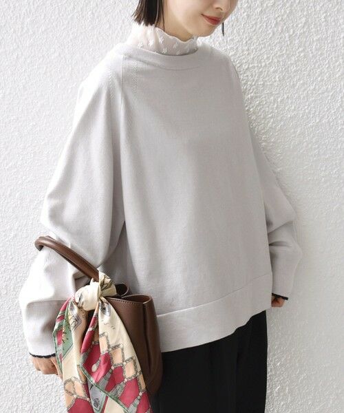 SHIPS / シップス ニット・セーター | 〈手洗い可能〉コットン カシミヤ混 スカラップヘム ボートネック プルオーバー | 詳細7