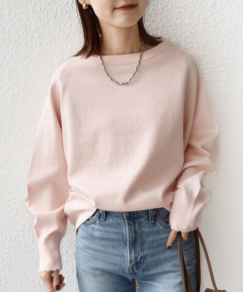 SHIPS / シップス ニット・セーター | 〈手洗い可能〉コットン カシミヤ混 スカラップヘム ボートネック プルオーバー | 詳細22