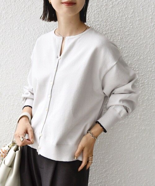 SHIPS / シップス カーディガン・ボレロ | 〈手洗い可能〉コットン カシミヤ混 スカラップヘム カーディガン | 詳細5