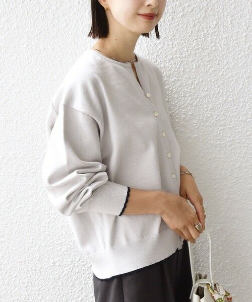 SHIPS / シップス カーディガン・ボレロ | 〈手洗い可能〉コットン カシミヤ混 スカラップヘム カーディガン | 詳細7