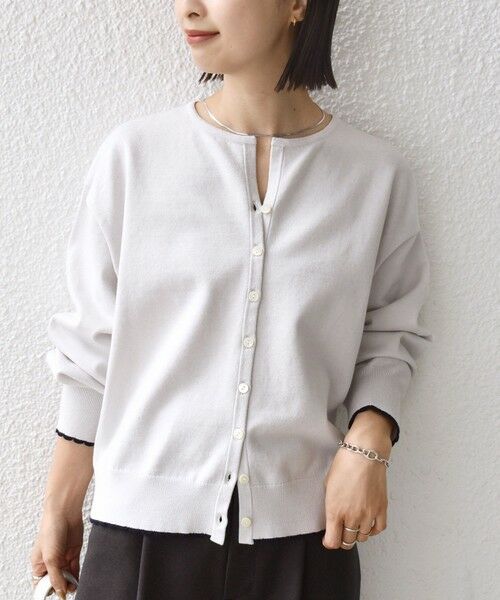 SHIPS / シップス カーディガン・ボレロ | 〈手洗い可能〉コットン カシミヤ混 スカラップヘム カーディガン | 詳細8