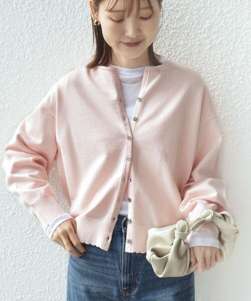 SHIPS / シップス カーディガン・ボレロ | 〈手洗い可能〉コットン カシミヤ混 スカラップヘム カーディガン | 詳細19