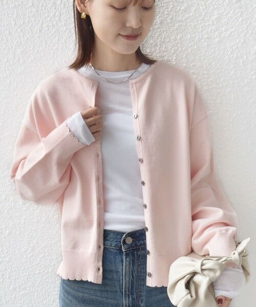 SHIPS / シップス カーディガン・ボレロ | 〈手洗い可能〉コットン カシミヤ混 スカラップヘム カーディガン | 詳細22