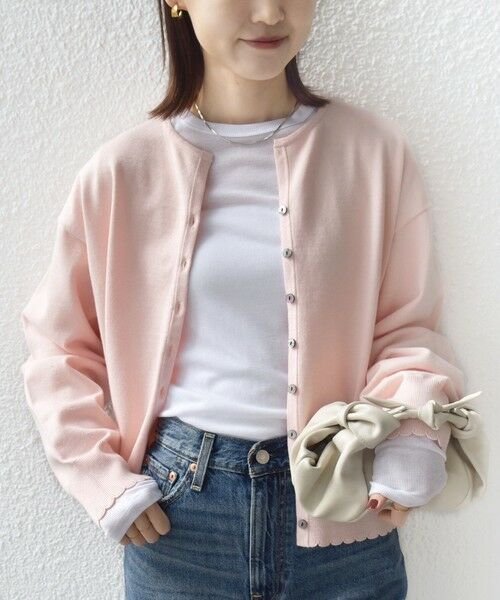 SHIPS / シップス カーディガン・ボレロ | 〈手洗い可能〉コットン カシミヤ混 スカラップヘム カーディガン | 詳細23