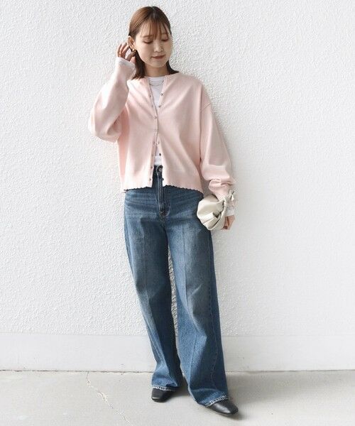 SHIPS / シップス カーディガン・ボレロ | 〈手洗い可能〉コットン カシミヤ混 スカラップヘム カーディガン | 詳細15