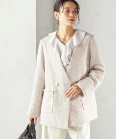 《予約》トライスピン 杢 ツイード カラーレス ジャケット（セレモニー対応可）