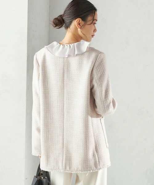 SHIPS / シップス ノーカラージャケット | 《予約》トライスピン 杢 ツイード カラーレス ジャケット（セレモニー対応可） | 詳細7