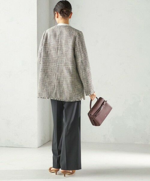 SHIPS / シップス ノーカラージャケット | 《予約》トライスピン 杢 ツイード カラーレス ジャケット（セレモニー対応可） | 詳細12