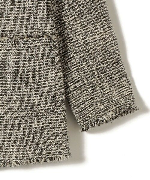 SHIPS / シップス ノーカラージャケット | 《予約》トライスピン 杢 ツイード カラーレス ジャケット（セレモニー対応可） | 詳細22