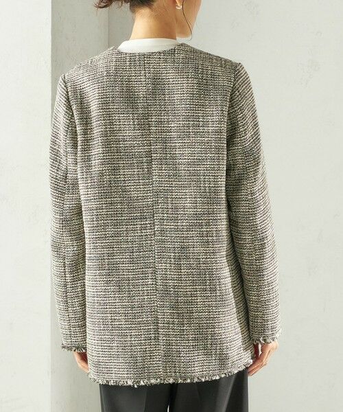 SHIPS / シップス ノーカラージャケット | 《予約》トライスピン 杢 ツイード カラーレス ジャケット（セレモニー対応可） | 詳細29