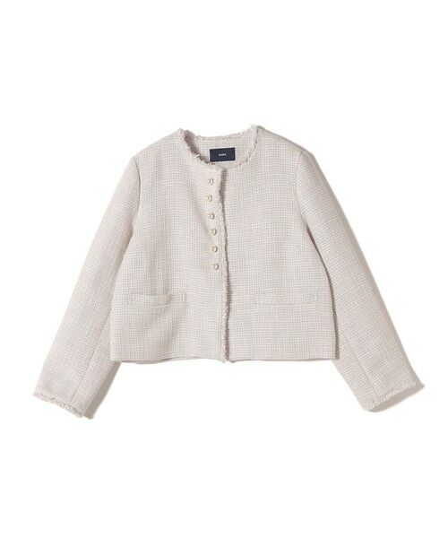 SHIPS / シップス ノーカラージャケット | 《一部追加予約》トライスピン 杢 ツイード パール モチーフ ボタン ジャケット（セレモニー対応可） | 詳細23
