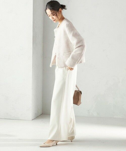 SHIPS / シップス ノーカラージャケット | 《予約》トライスピン 杢 ツイード パール モチーフ ボタン ジャケット（セレモニー対応可） | 詳細6