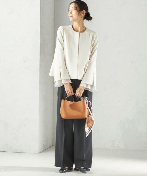 SHIPS / シップス ノーカラージャケット | 《予約》ダブル クロス 重ね袖 ノーカラー ジャケット（セレモニー対応可） | 詳細10