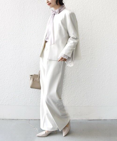 SHIPS / シップス ノーカラージャケット | ダブル クロス 重ね袖 ノーカラー ジャケット（セレモニー対応可） | 詳細14