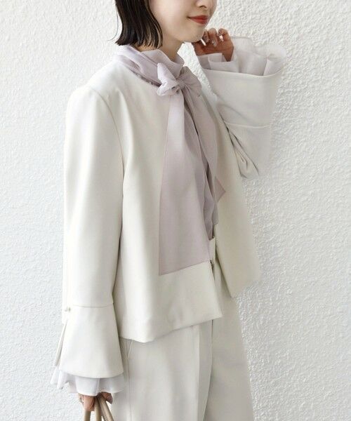 SHIPS / シップス ノーカラージャケット | ダブル クロス 重ね袖 ノーカラー ジャケット（セレモニー対応可） | 詳細19