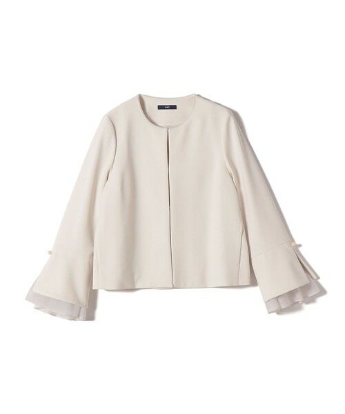 SHIPS / シップス ノーカラージャケット | 《予約》ダブル クロス 重ね袖 ノーカラー ジャケット（セレモニー対応可） | 詳細13