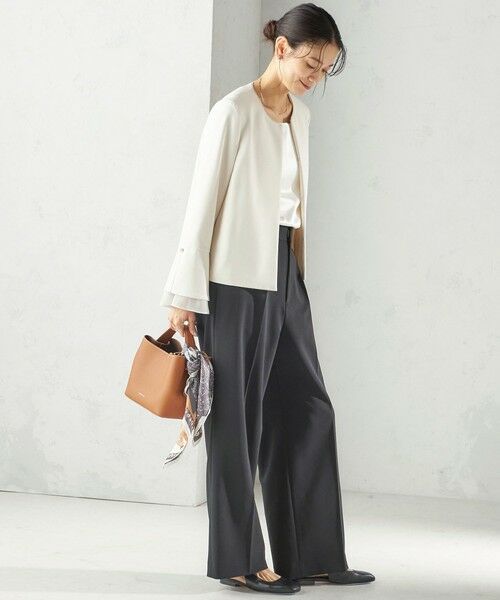 SHIPS / シップス ノーカラージャケット | 《予約》ダブル クロス 重ね袖 ノーカラー ジャケット（セレモニー対応可） | 詳細3