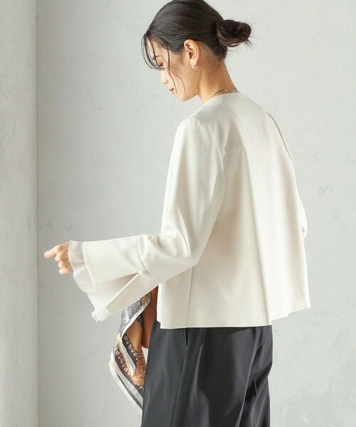 SHIPS / シップス ノーカラージャケット | 《予約》ダブル クロス 重ね袖 ノーカラー ジャケット（セレモニー対応可） | 詳細7