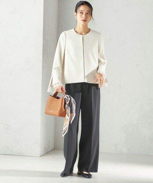 SHIPS / シップス ノーカラージャケット | 《予約》ダブル クロス 重ね袖 ノーカラー ジャケット（セレモニー対応可） | 詳細9