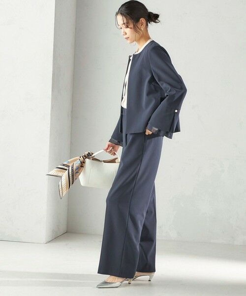 SHIPS / シップス ノーカラージャケット | 《予約》ダブル クロス 重ね袖 ノーカラー ジャケット（セレモニー対応可） | 詳細24