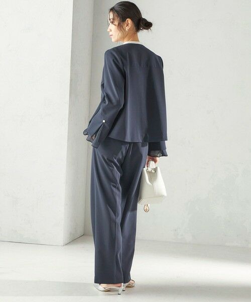 SHIPS / シップス ノーカラージャケット | 《予約》ダブル クロス 重ね袖 ノーカラー ジャケット（セレモニー対応可） | 詳細25