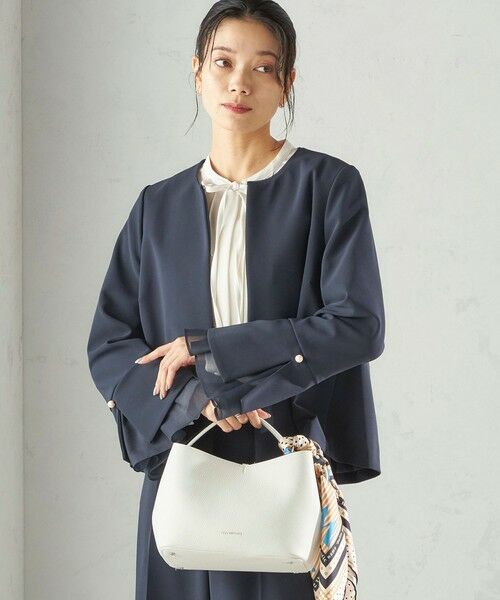 SHIPS / シップス ノーカラージャケット | 《予約》ダブル クロス 重ね袖 ノーカラー ジャケット（セレモニー対応可） | 詳細26